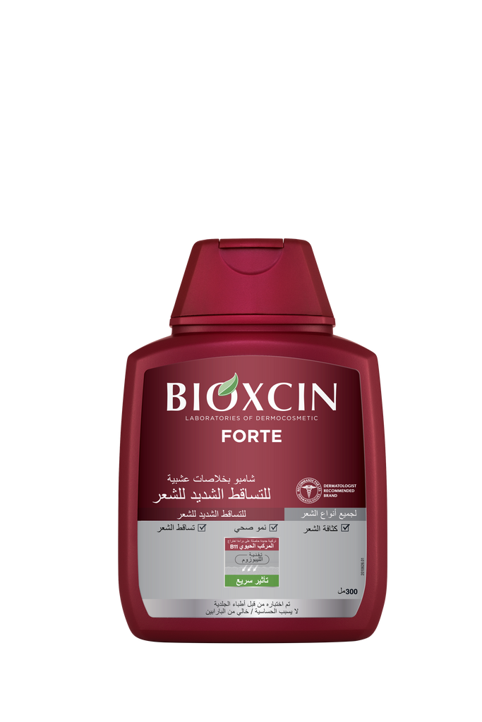 Bioxcin| بيوكسين فورت شامبو- شامبو بخلاصات عشبية للتساقط الشديد للشعر300مل