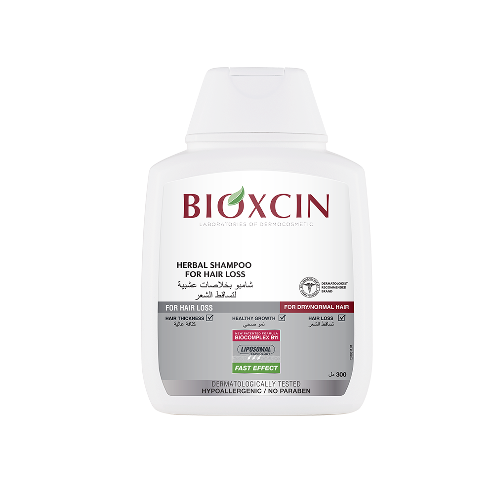 Bioxcin|بيوكسين شامبو - شامبو بخلاصات عشبية لتساقط الشعر -للشعر العادي والجاف- 300مل